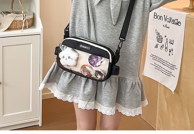 PVC Crossbody Panel Bag Nylon