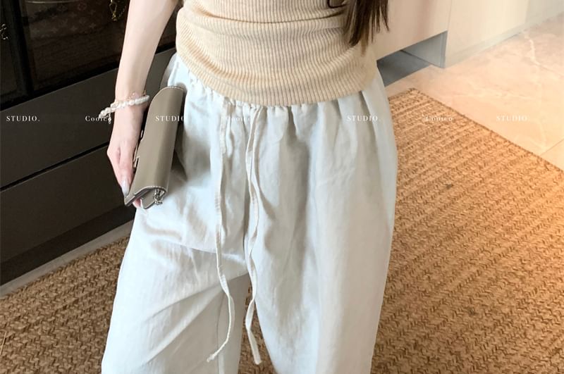 Scoop Plain Short-Sleeve Neck Beaded T-Shirt Sheer