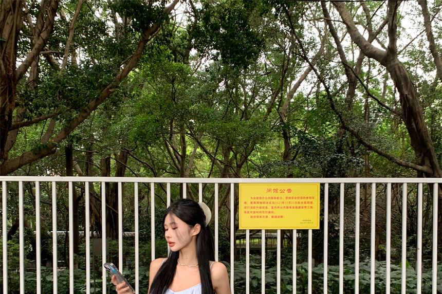 Plain Ruffle Asymmetrical Cami Top