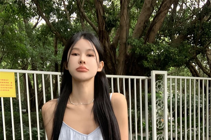 Plain Ruffle Asymmetrical Cami Top