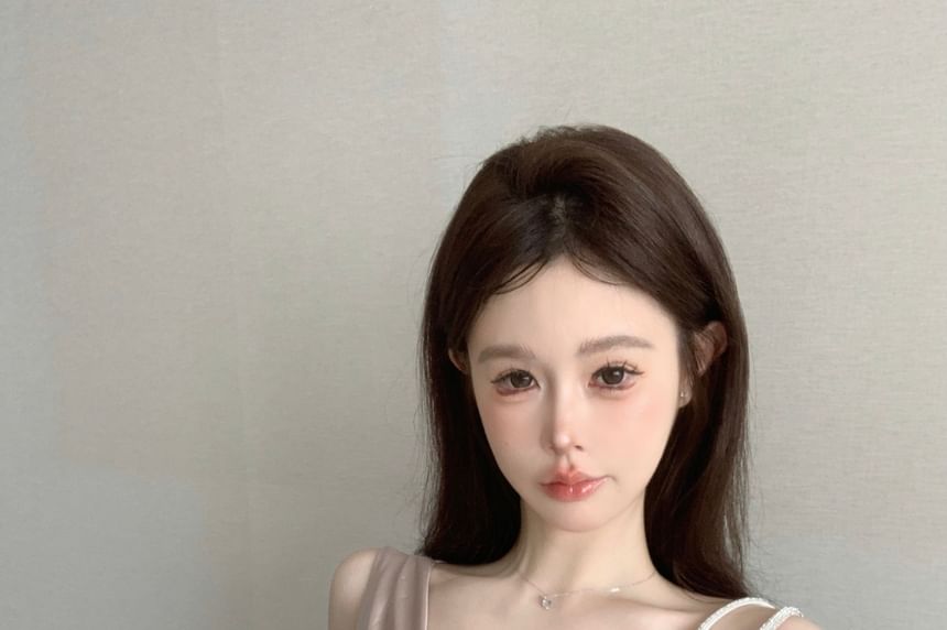 Camisole Cowl Plain Asymmetrical Top Neck