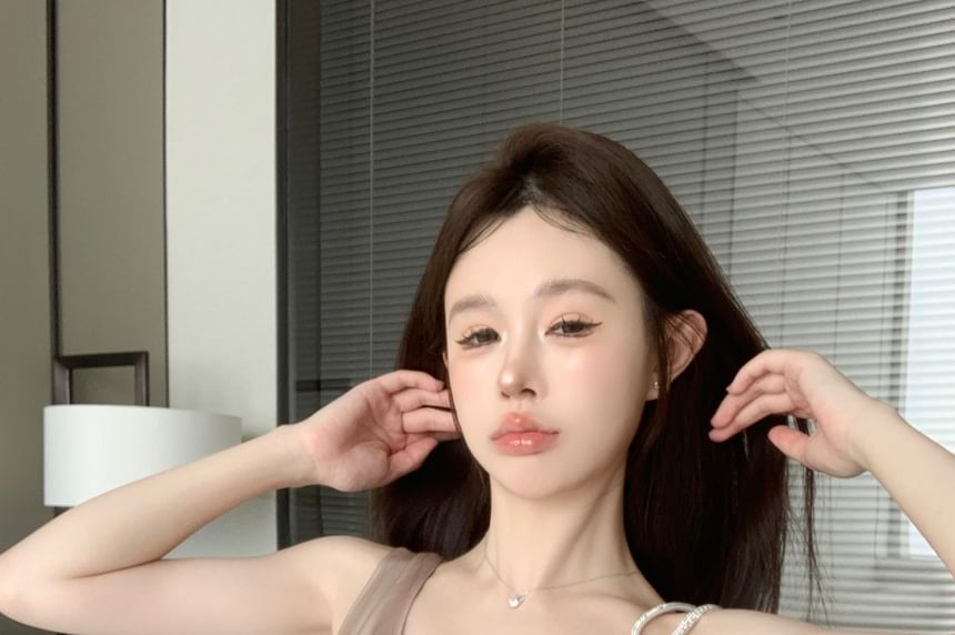 Camisole Cowl Plain Asymmetrical Top Neck