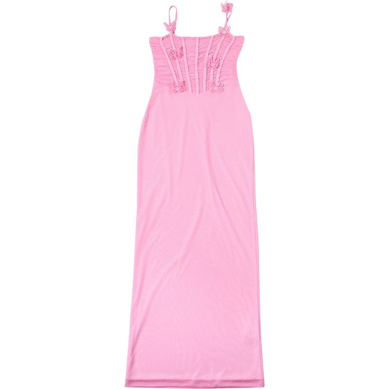 Maxi Sheath Dress with Thin Straps