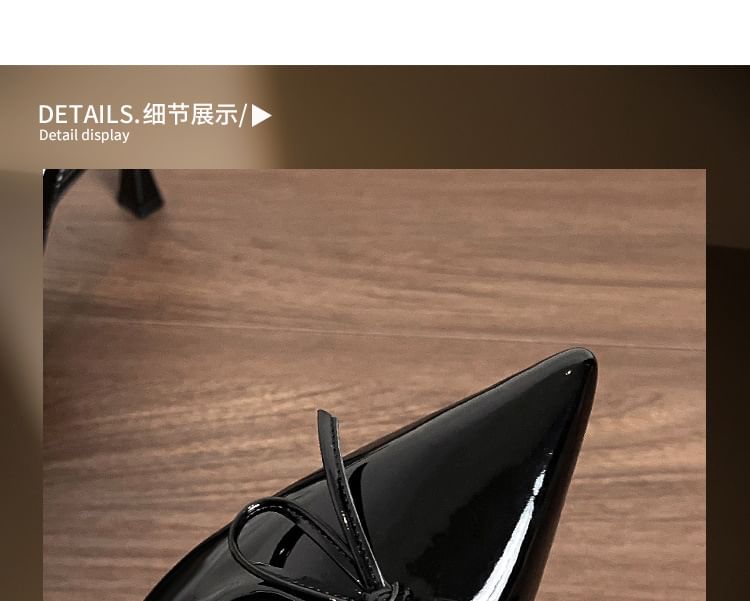 Slingback Pointy Bow Heel Sandals Plain High