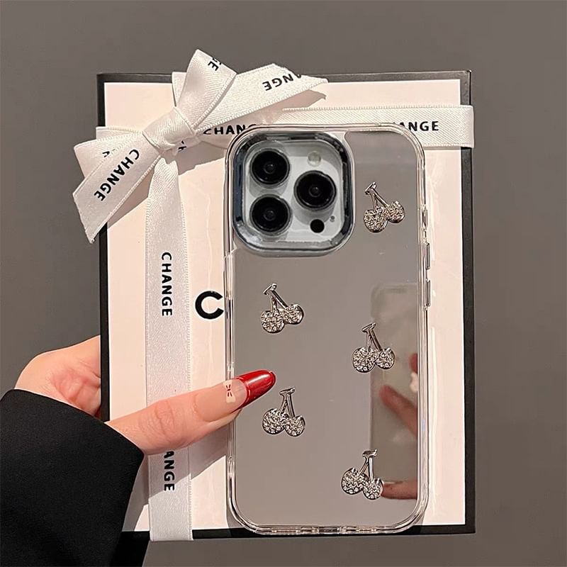 Mirrored Case / Phone Strap Cherry Set