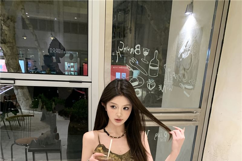 Top Camisole Patterned Print Asymmetrical