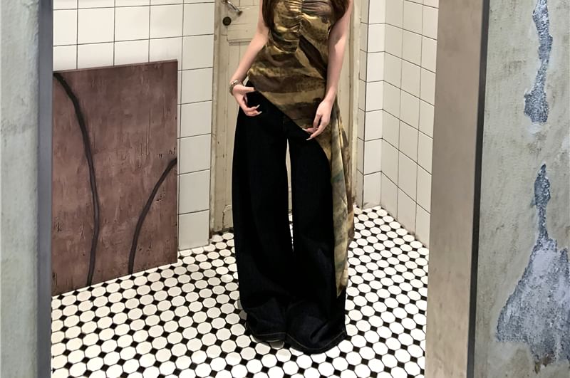 Top Camisole Patterned Print Asymmetrical