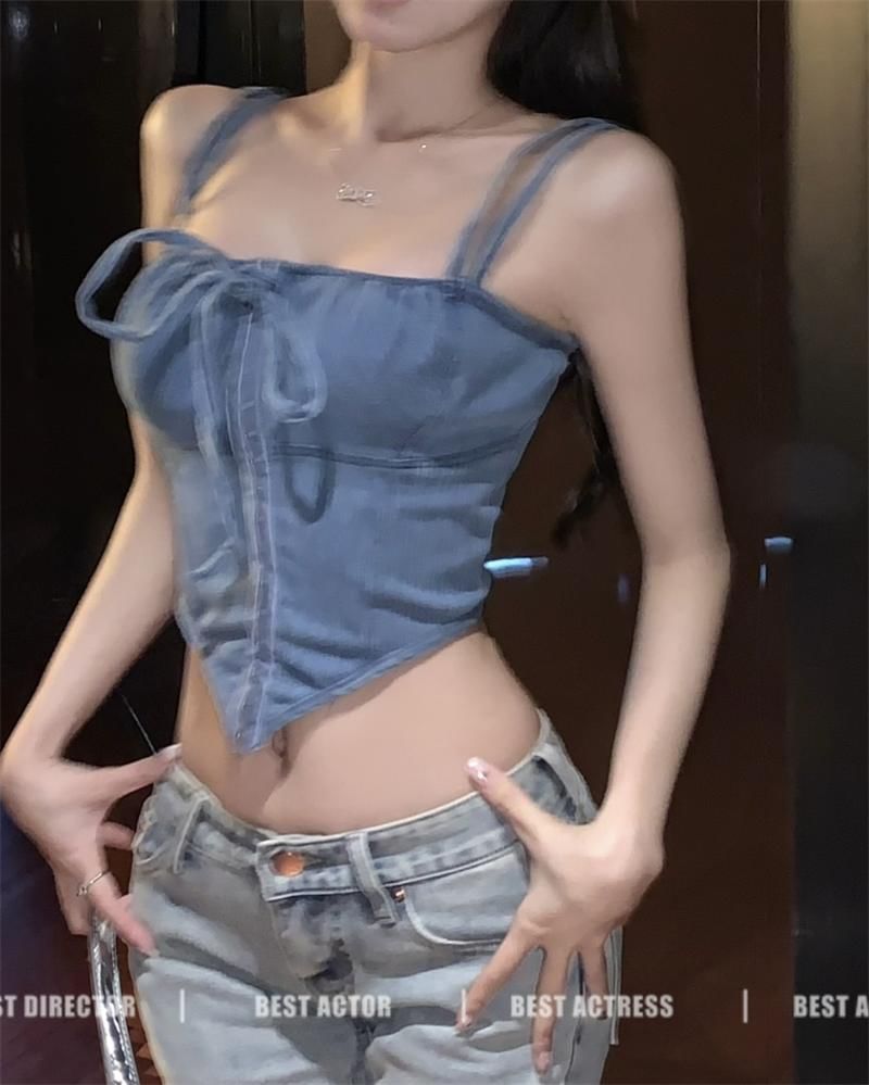 Tie Front Top Plain Cami And Hook Eye