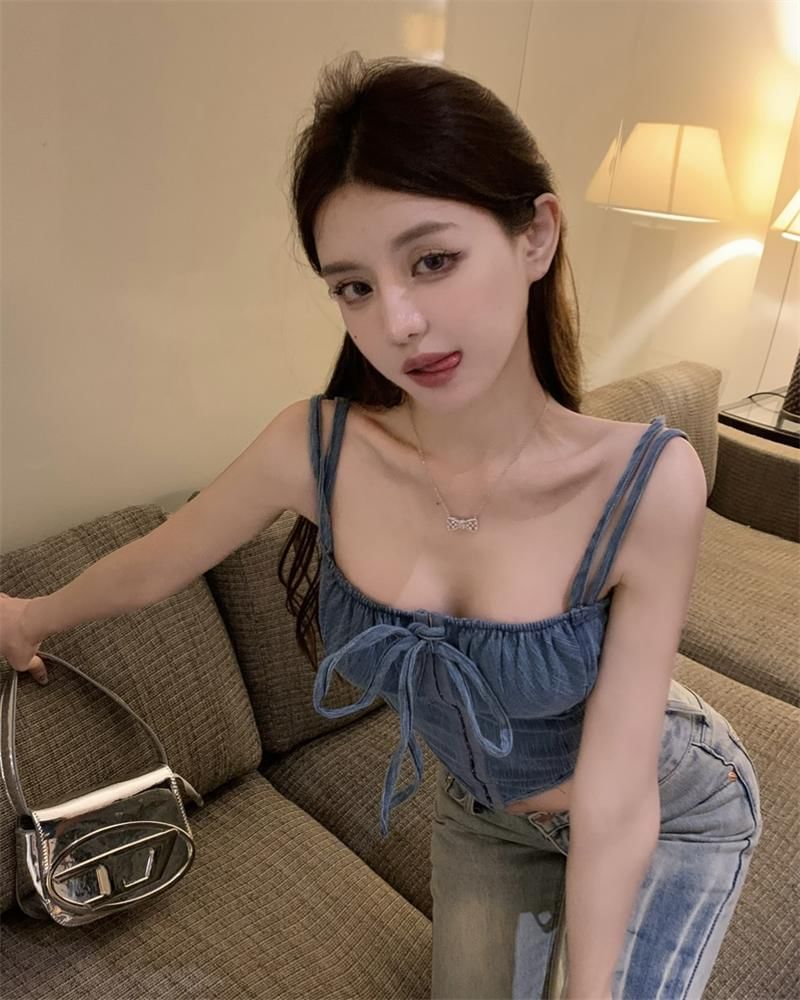 Tie Front Top Plain Cami And Hook Eye