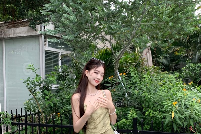 Print Trim Top Patterned Camisole Lace Asymmetrical