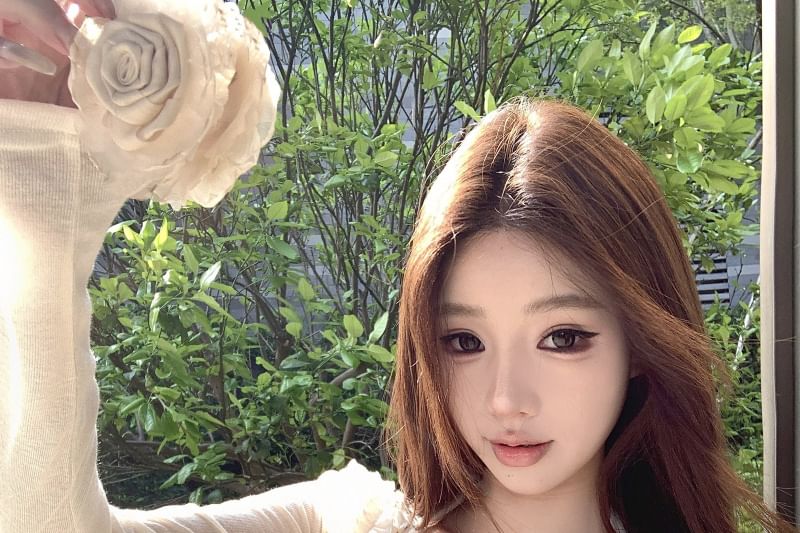 Halter Ruffle Lace Bolero Plain / Trim Top