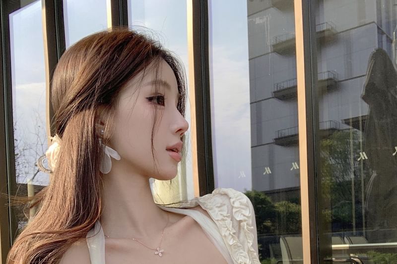 Halter Ruffle Lace Bolero Plain / Trim Top