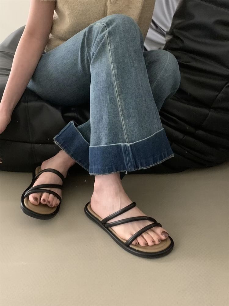 Sandals Flat Leather Faux