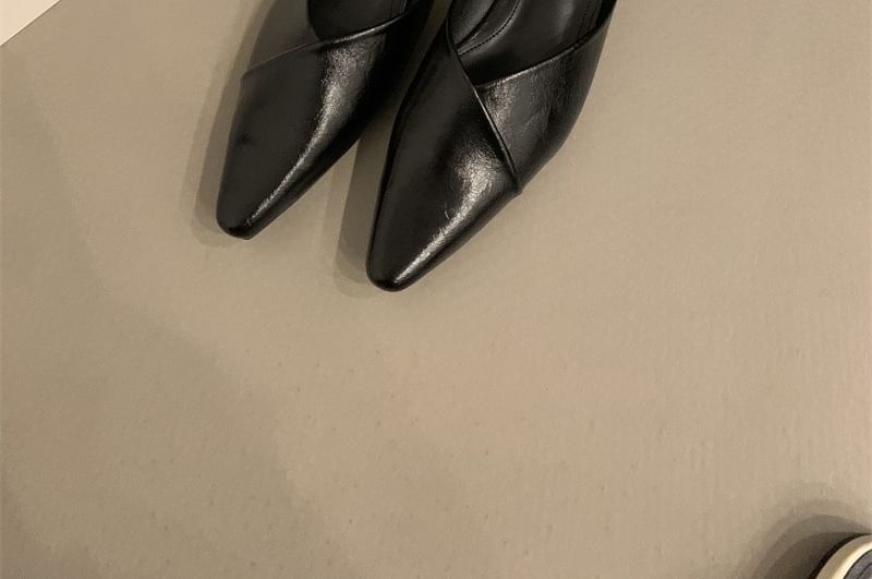 Faux Mules Leather Pointed