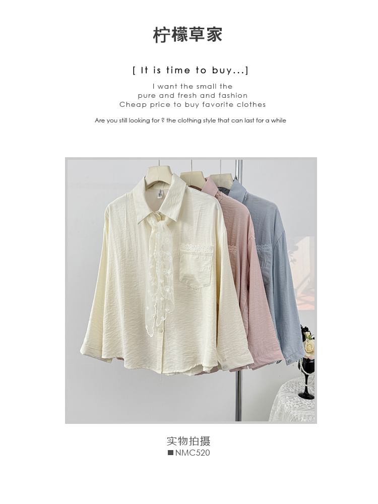 Overfit Lace-Scarf Shirt - LaceLux