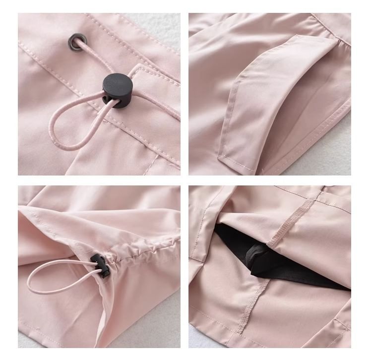 Plain Skirt Waist High Mini A-Line