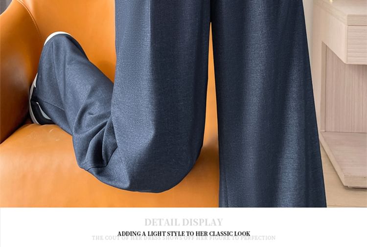 Leg Wide Plain Jeans (Various Designs) High Rise