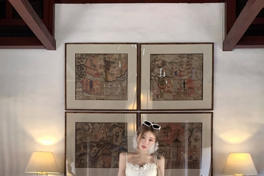 A-Line Lace Top Maxi Trim Camisole Skirt / Waist Plain High Peplum