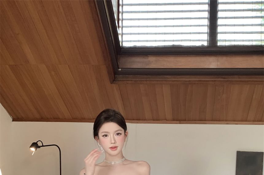 Mini Strapless Dress A-Line Striped