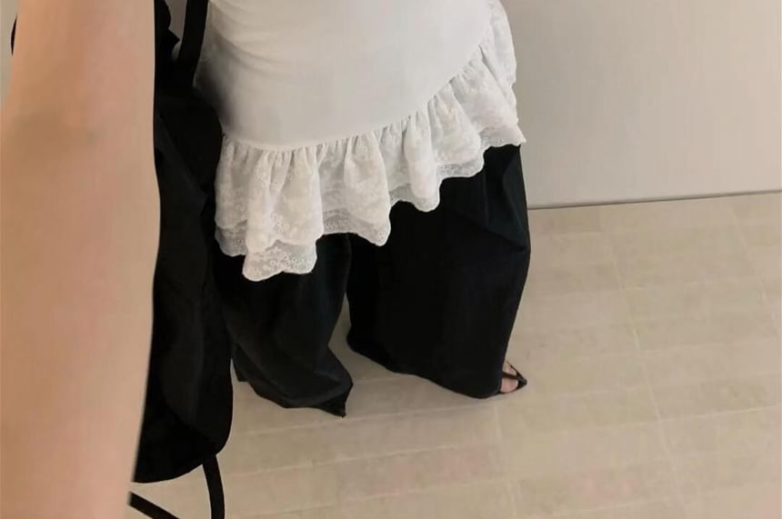 Scoop-Neck Spaghetti-Strap Lace Cami - LaceLux