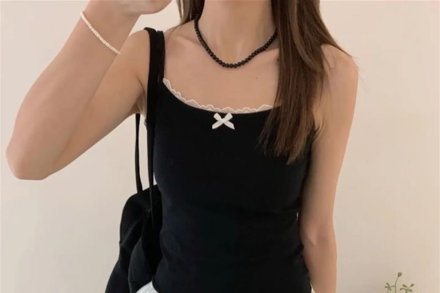 Scoop-Neck Spaghetti-Strap Lace Cami - LaceLux