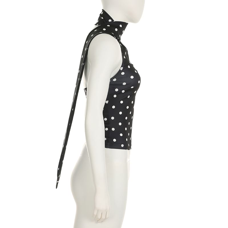 Halter Top Dotted