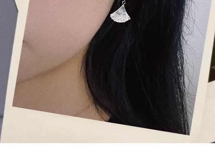 Rhinestone / Clip-On Earring Gingko Drop