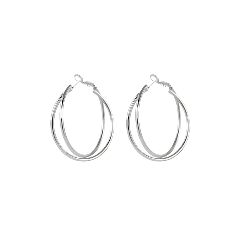 / Layered Hoop Earring Clip-On