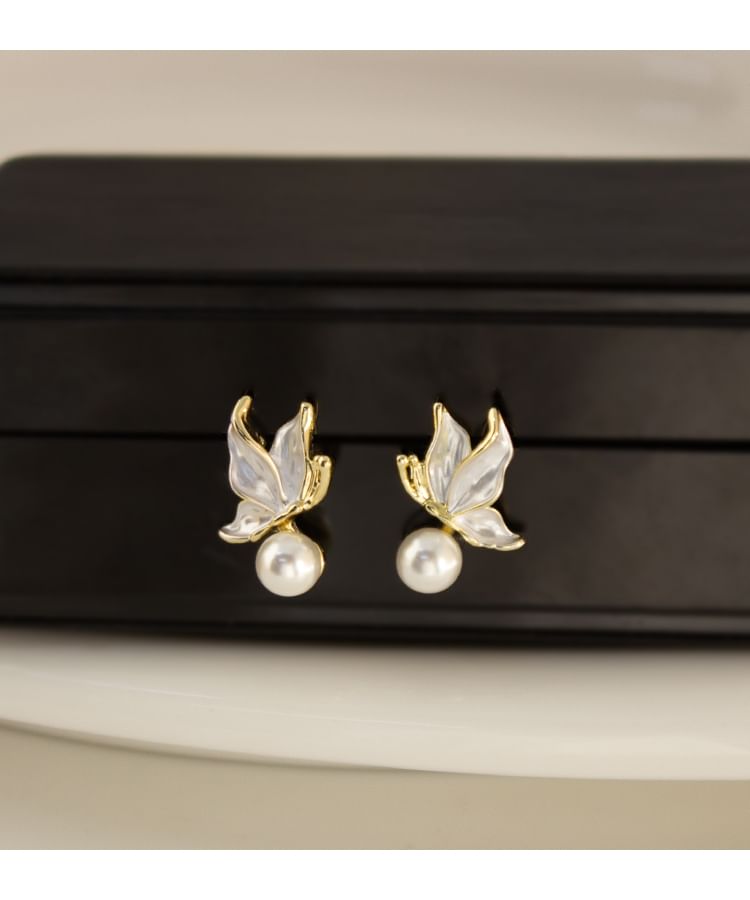 Drop Faux Alloy Earring Butterfly / Cuff Ear Pearl