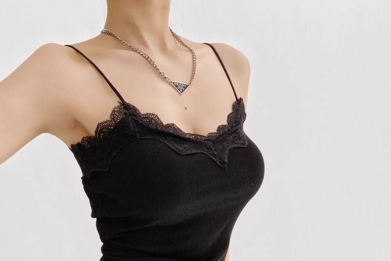 Lace-Trimmed Cami Top - LaceLux