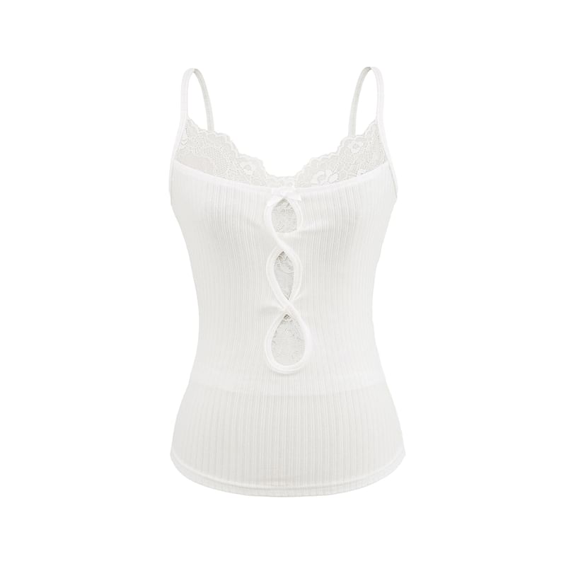Cutout Lace-Trimmed Camisole - LaceLux