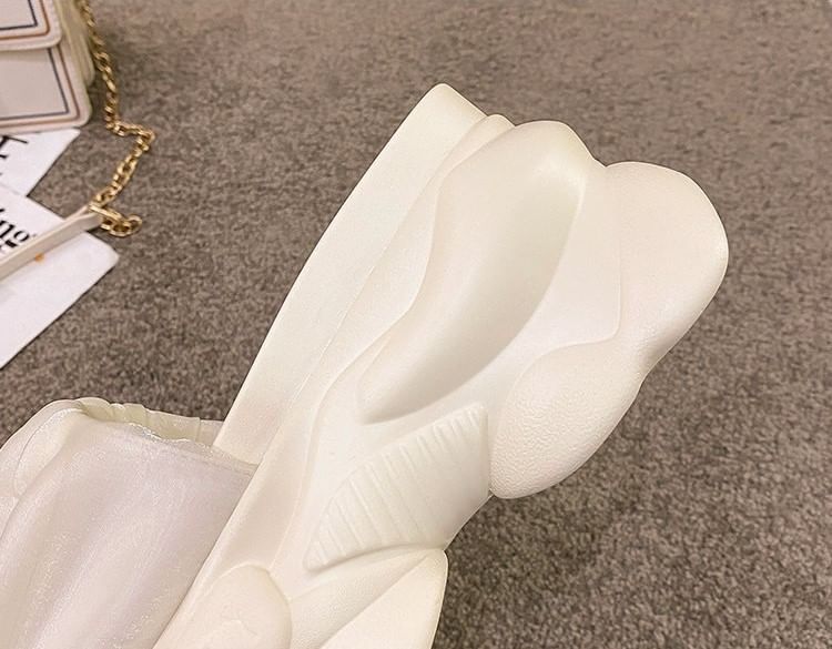 Plain Platform Slide Ruched Sandals