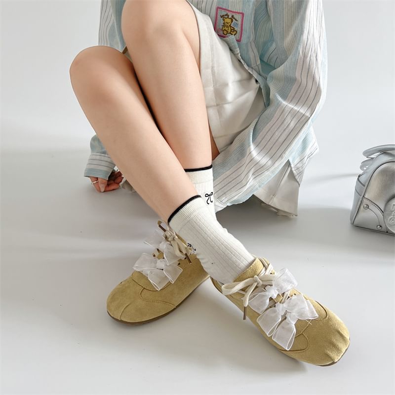 Leather Sneakers Faux Plain Lace-Up