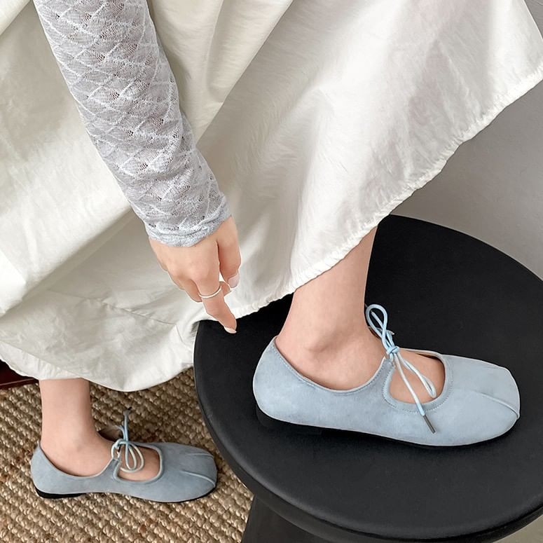 Toe Ribbon Square Flats