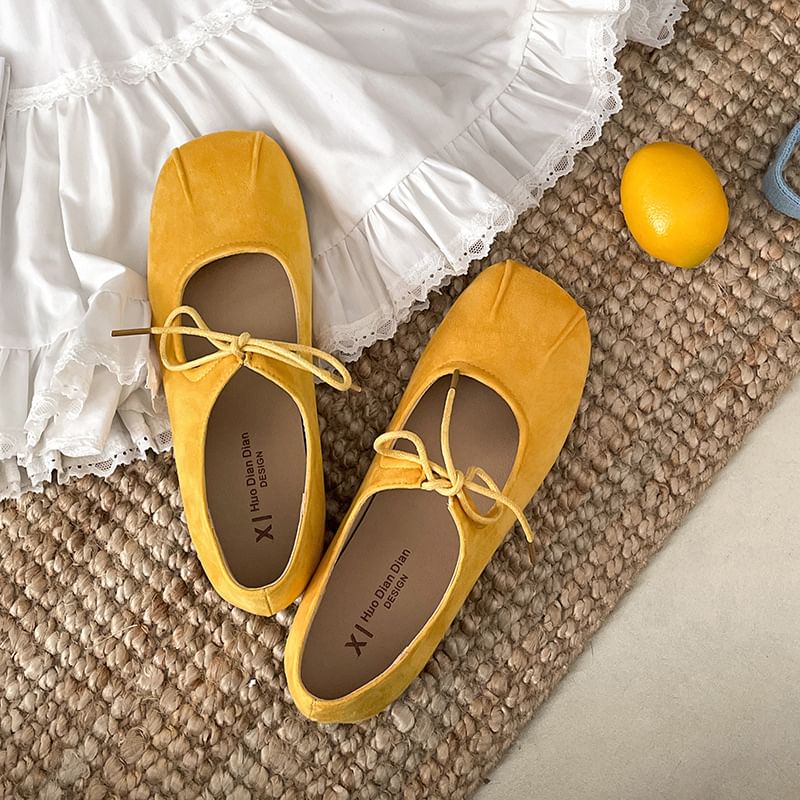 Toe Ribbon Square Flats