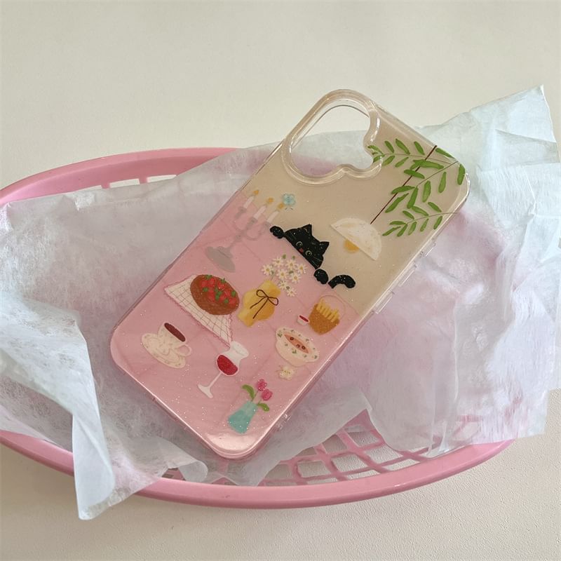 / Meal Strap Cat Table Phone Set Case