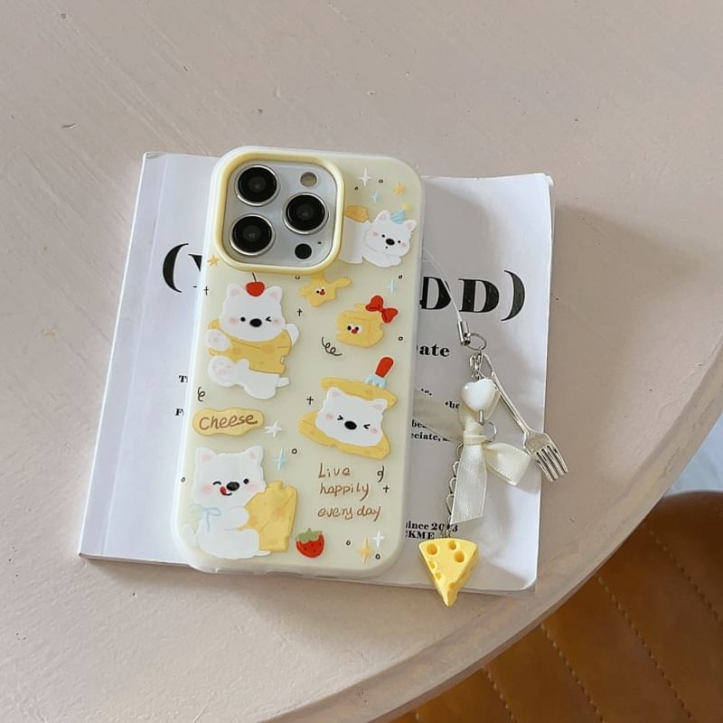 / Dog Case Set Phone Charm Cheese
