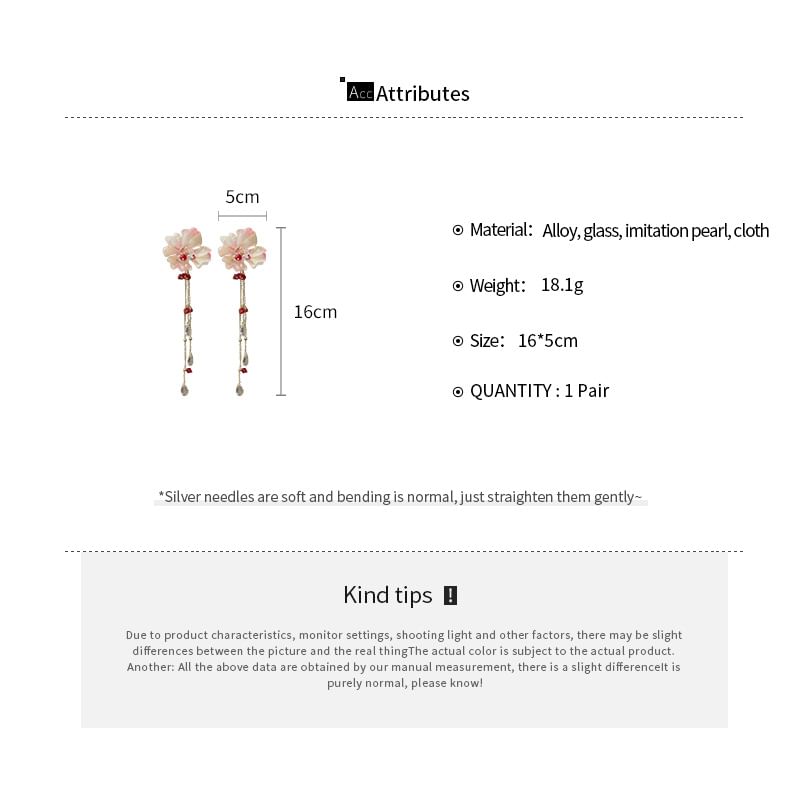 (Various Floral Dangle Fabric Designs) Alloy Earring