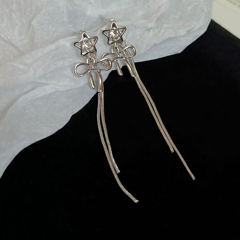 Earring Threader Rhinestone Star Alloy bow
