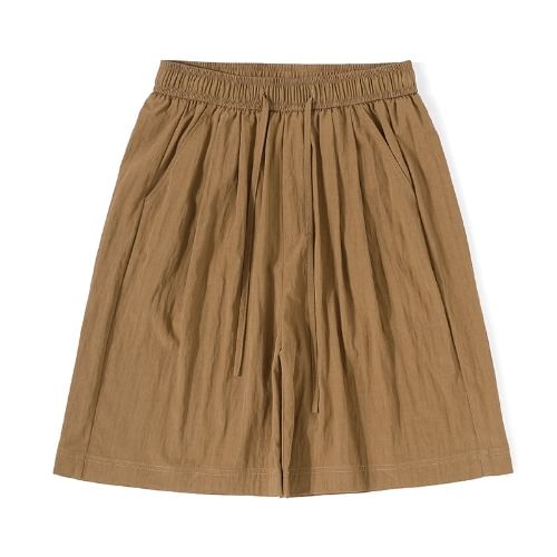 Shorts Plain Drawstring Waist