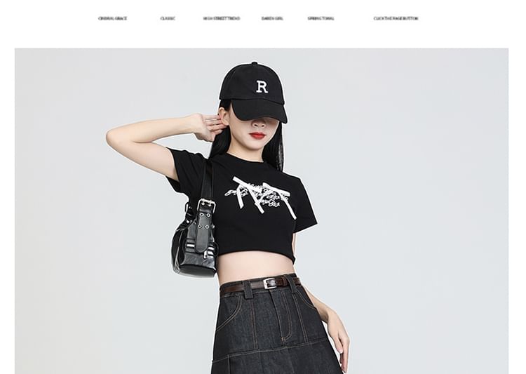 Trim Skort Denim High Waist Lace Pleated