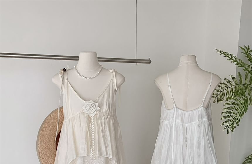 Maxi Lace Dress A-Line Spaghetti Strap V-Neck