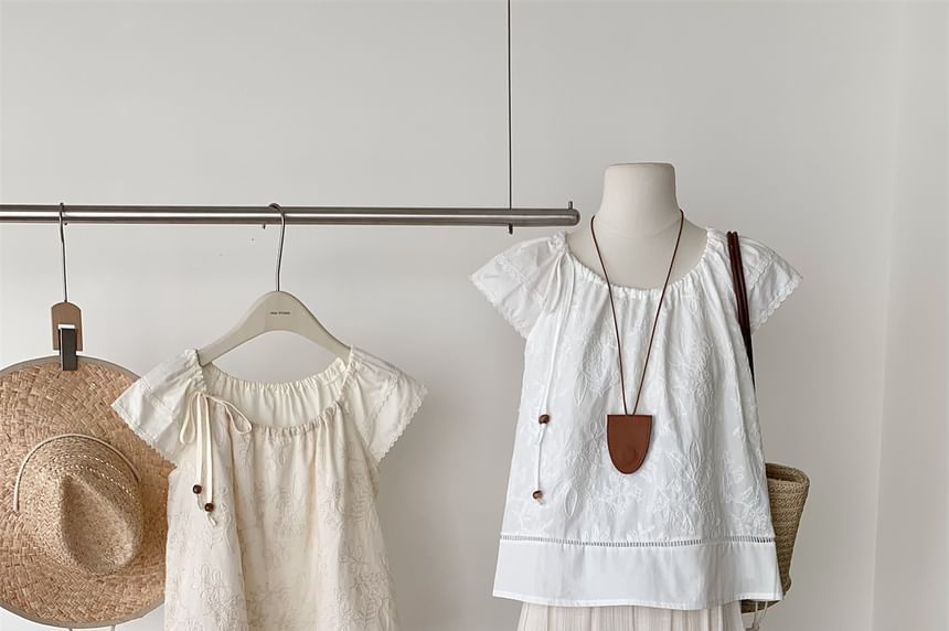 Set: High Short-Sleeve Maxi A-Line + Top Skirt Rise Plain