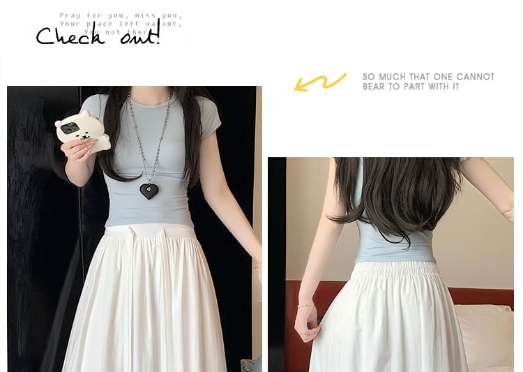 A-Line Maxi Rise High Panel Lace Skirt