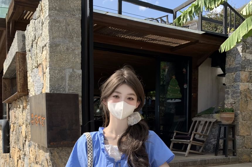 Two / Tone Mock Short-Sleeve Waist Top Maxi Two-Piece High