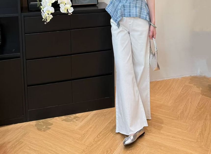 Top Sleeveless Asymmetrical Plaid