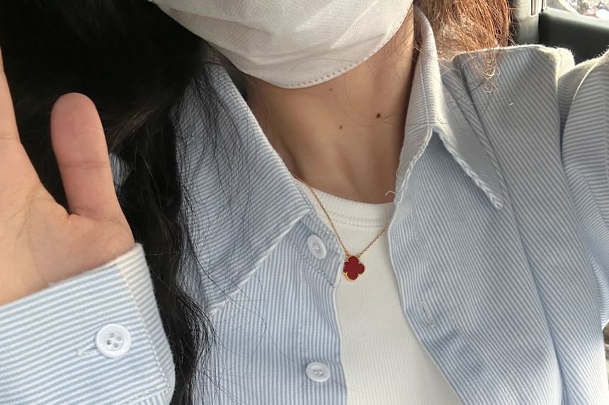 Button-Up Long-Sleeve Shirt Striped