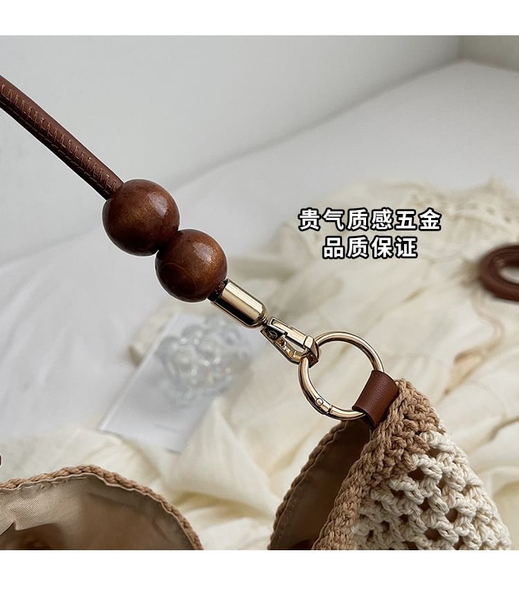 Strap Woven Bag Tote Beaded