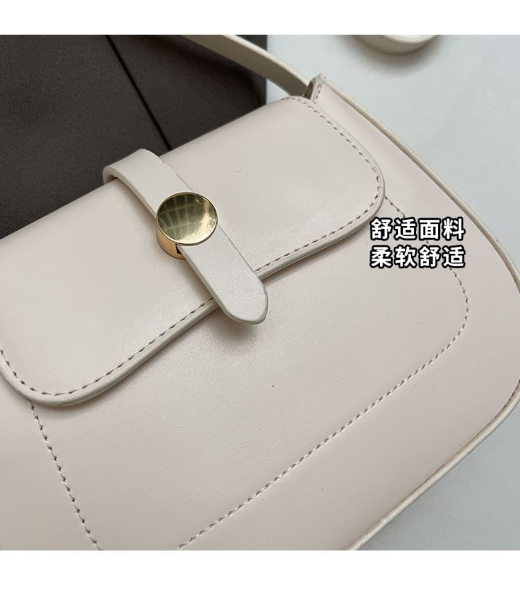 Bag Faux Crossbody Leather Flap Plain