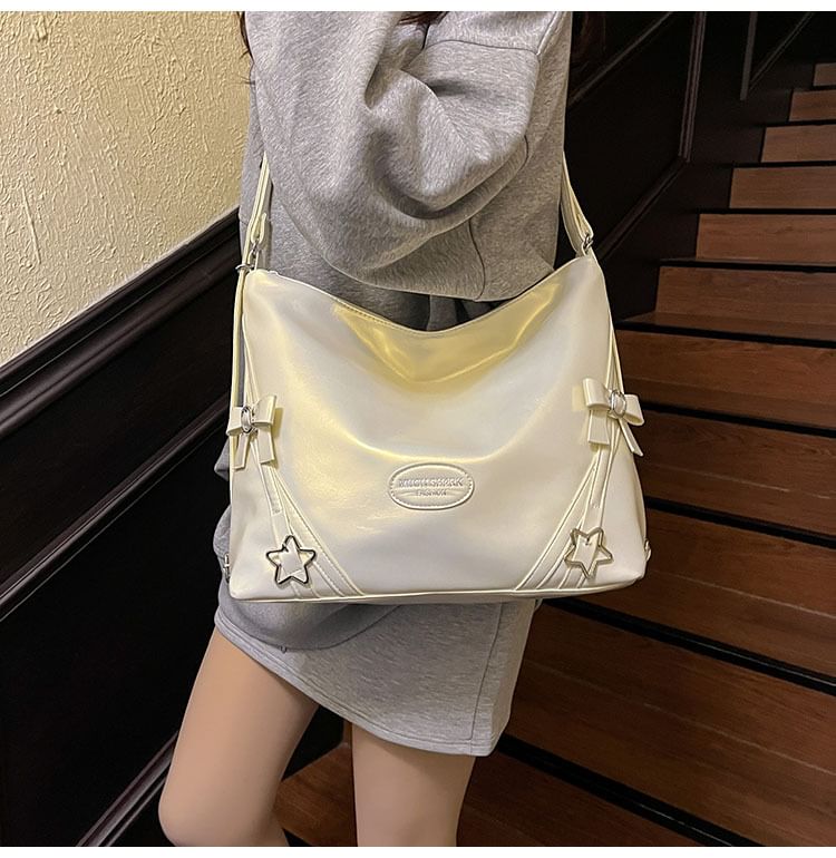 Bag Leather Star Faux Bow Crossbody Buckled